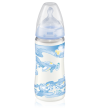 Бутылочка Nuk Baby Blue (First Choice)  пластиковая 300 мл + соска с вентиляцией из силикона р. 1 М с рождения
