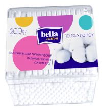Ватные палочки Bella Cotton 200 шт, в пластиковой упаковке