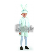 Детский карнавальный костюм Батик Заяц Белый, размер 28 (110 см), арт. 106