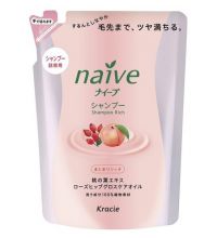 Шампунь для сухих волос восстанавливающий Kracie Naive с экстрактом персика и маслом шиповника, 400 мл