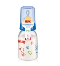 Бутылочка Nuk пластиковая (ПП) 110 мл. + соска с вентиляцией из силикона, р1 с рождения
