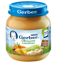 Детское пюре Gerber овощной салатик овощное 1 ступень 130 г