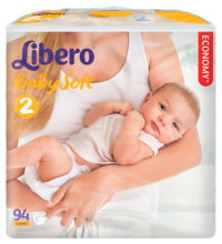 Подгузники Libero baby soft размер S (3-6 кг) 94 шт