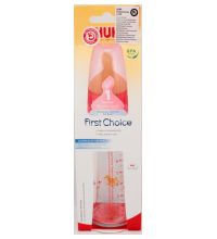 Бутылочка Nuk First Choice стеклянная, 240 мл разноцветная + соска с вентиляцией из латекса, р1 для молока с рождения