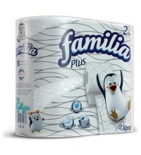 Туалетная бумага Familia Plus белая двухслойная 4 шт