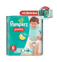 Трусики Pampers Pants 6 размер 16+ кг 19 шт