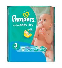 Подгузники Pampers Active Baby-Dry 4-9 кг 3 размер 22 шт
