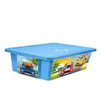 Ящик для хранения игрушек ToyMart X-BOX Sity Cars.30л. на колёсах. 1024LA-BS