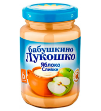 Детское пюре Бабушкино Лукошко Неженка яблоко со сливками с 6 мес. 200 г