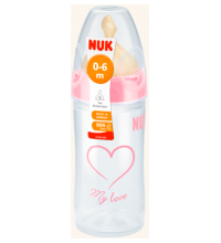 Бутылочка Nuk First Choice New Classic  из ПП 150 мл + FC + соска из латекса со средним отверстием для пищи 