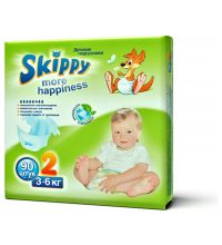 Подгузники Skippy More Happiness размер S (3-6 кг) 90 шт