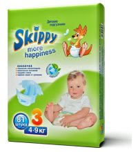 Подгузники Skippy More Happiness размер M (4-9 кг) 81 шт