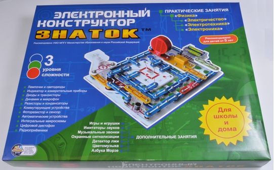 KIT FB0018 Электронный конструктор ЗНАТОК «999 схем+Школа"