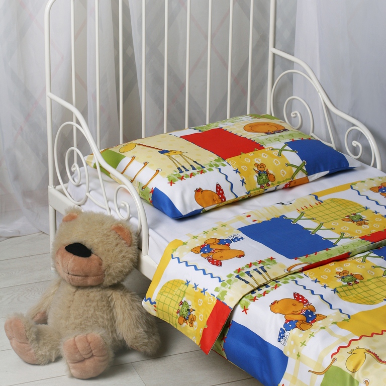 Детское постельное белье в кроватку Greenstork  "Зоопарк" (простынь 145*215 см пододеяльник 145*205 см наволочка 50*70 см) 100% хлопок-сатин