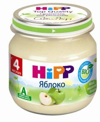 Детское пюре Hipp яблоко с 4 мес. 80 г