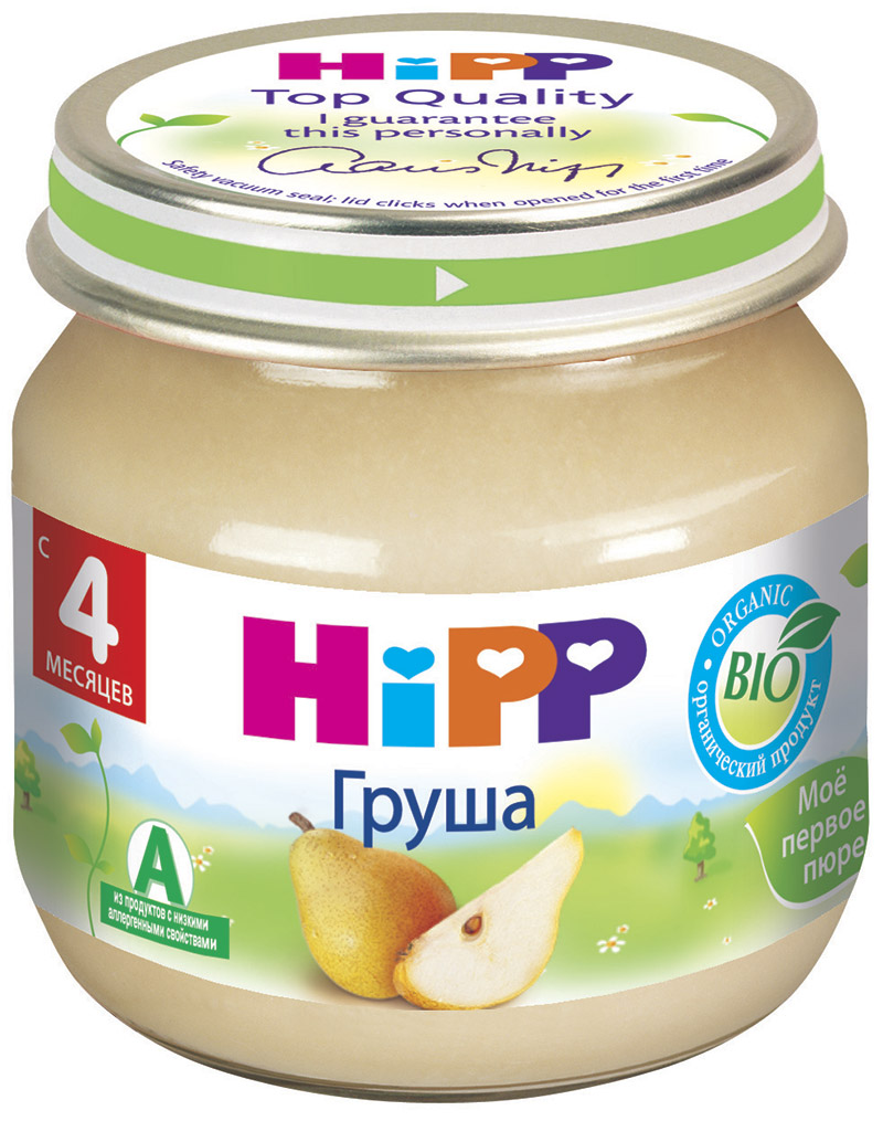 Детское пюре Hipp груша с 4 мес. 80 г