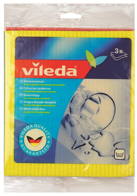 Салфетка для уборки Vileda губчатая 3 шт. 