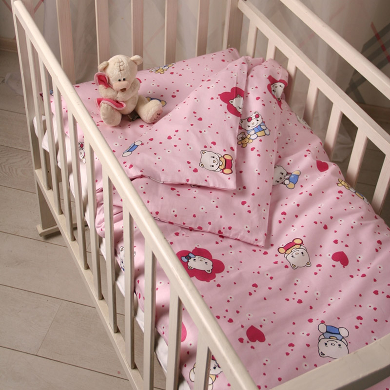 Детское постельное белье в кроватку Greenstork "Китти" (простынка 120*150 см пододеяльник 110*140 см наволочка 40*60 см) 100% хлопок-сатин