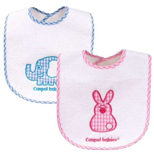 Нагрудник детский Canpol Babies Х/Б с клеенчатой основой на липучке (кролик)