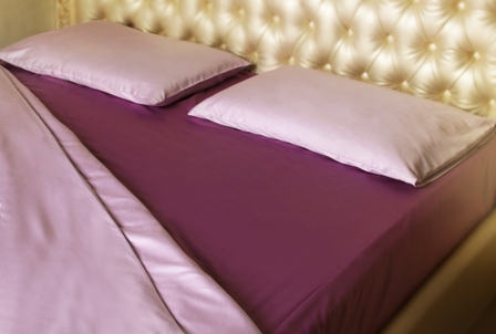 Постельное бельё Greenstork простыня сатиновая 180х220 см (белый крем лаванда фиолет персик)