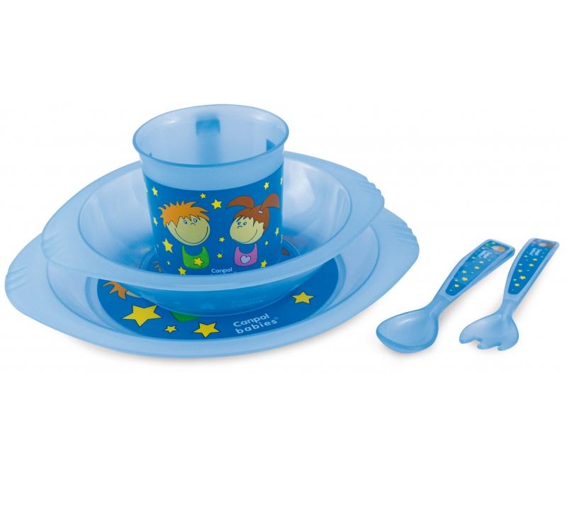 Набор посуды для малыша Canpol Babies прозрачный "Мальчик и девочка"