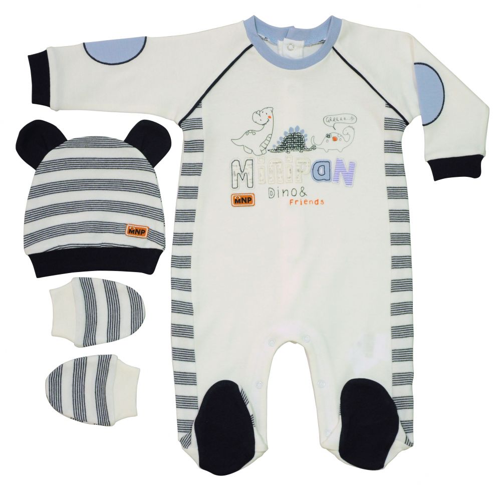 Набор из 3 предметов (бодик шапочка варежки) Bebepan серия Games 3-6 мес. арт. 1318_3-6