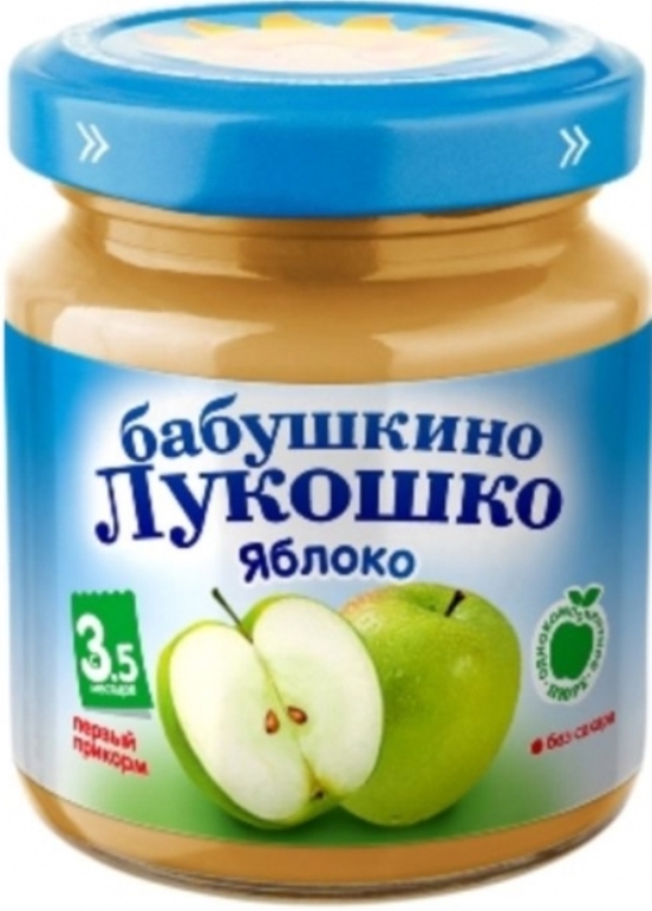 Детское пюре Бабушкино Лукошко яблоко без сахара с 35 мес. 100 г