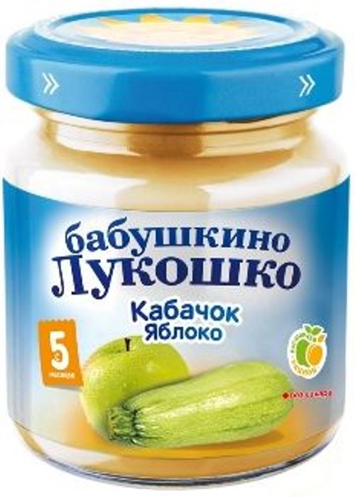 Детское пюре Бабушкино Лукошко кабачок и яблоко с 5 мес. 100 г
