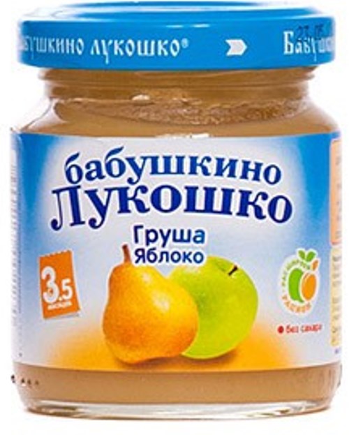 Детское пюре Бабушкино Лукошко груша и яблоко с 3,5 мес. 100 г