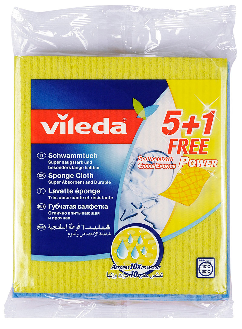 Салфетка для уборки Vileda губчатая 5+1 