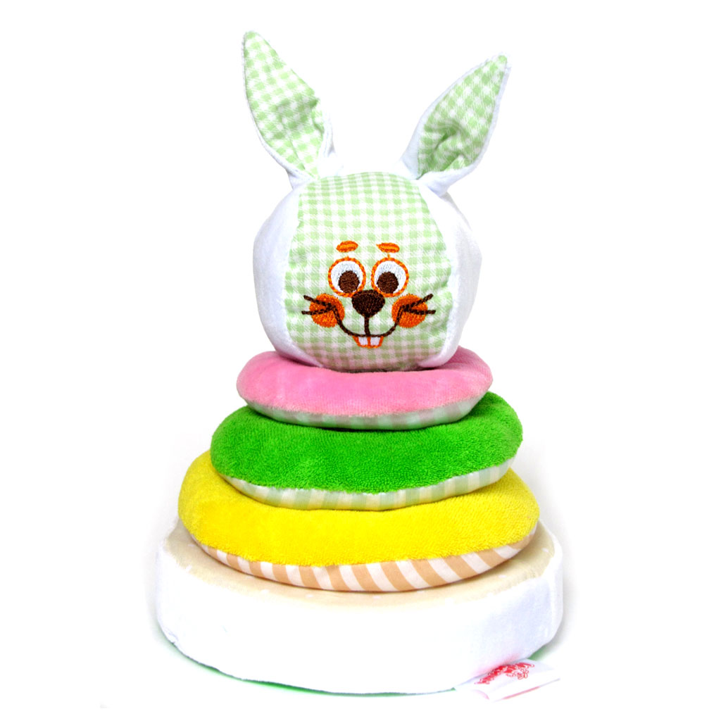 Игрушка мягкая Мякиши Пирамидка "Зайка" 112