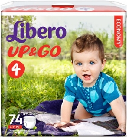 Трусики Libero up&go гига макси (7-11кг) 74 шт