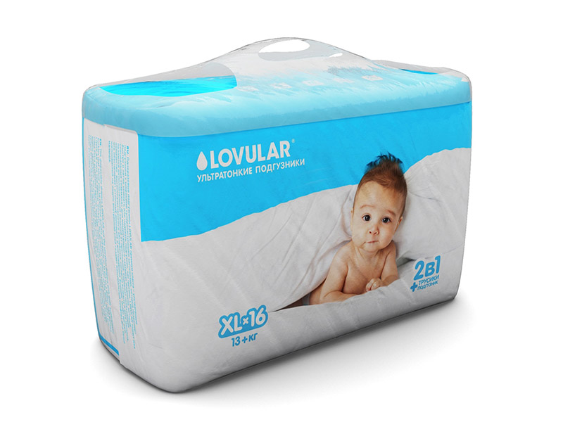 Трусики Lovular 2 в 1 XL (13+ кг) 16 шт