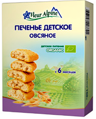 Печенье детское Fleur Alpine Organic "Овсяное" с 6 мес 150 г