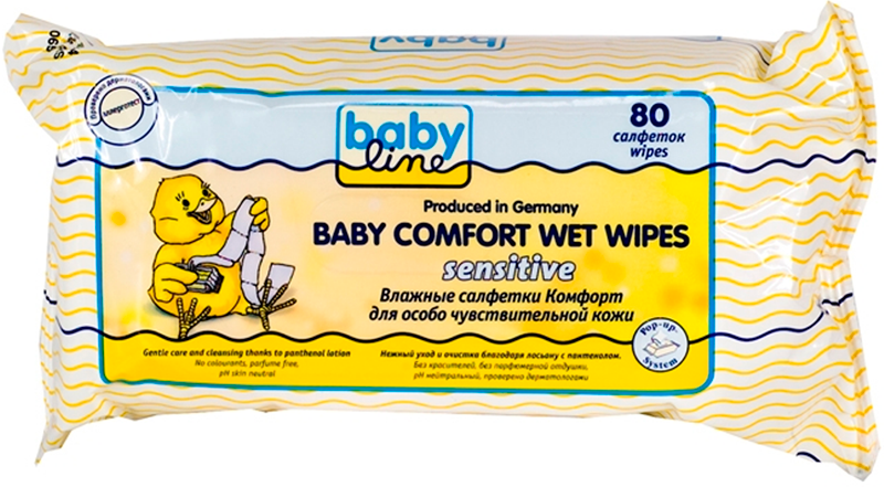 Влажные салфетки для детей Babyline Комфорт Sensitive 80 шт.