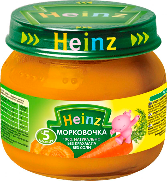 Детское пюре Heinz Морковочка с 5 мес. 80 г