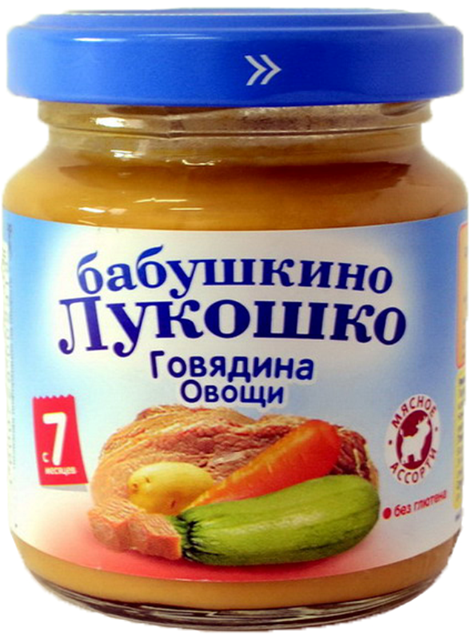 Детское пюре Бабушкино Лукошко рагу говядина овощи с 7 мес. 100 г