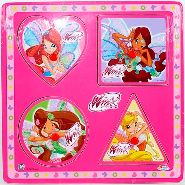Деревянная Игрушка Играем вместе Winx пазл-геометрик