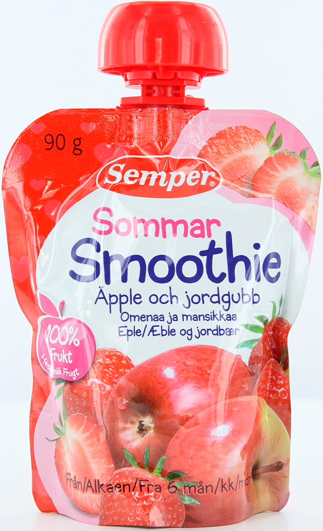 Детское пюре Semper яблоко и клубника  с 6 мес. 90 г