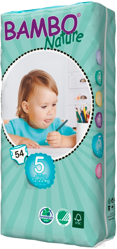 Подгузники Bambo Nature Junior Tall размер 5 (12-22 кг) 54 шт