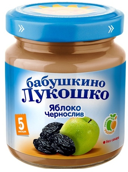 Детское пюре Бабушкино Лукошко Яблоко чернослив с 5 мес. 100 г
