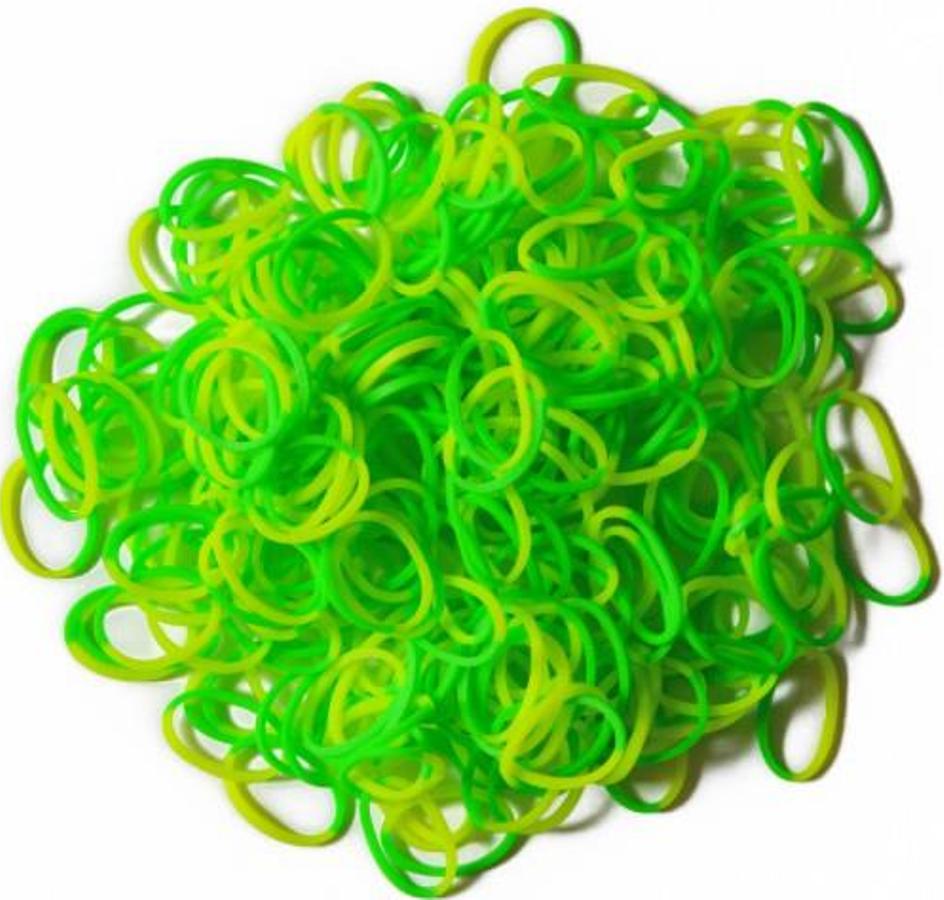 Резинки силиконовые Rainbow loom Неоновый Желтый/Зелёный B0045