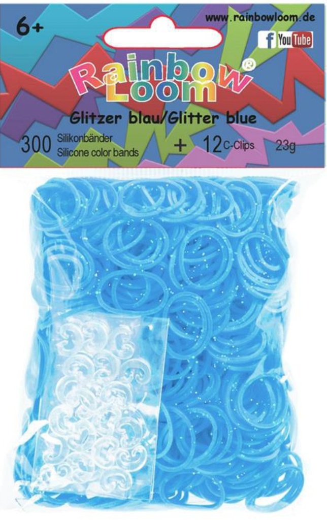 Резинки силиконовые Rainbow loom Блестящий Голубой B0365