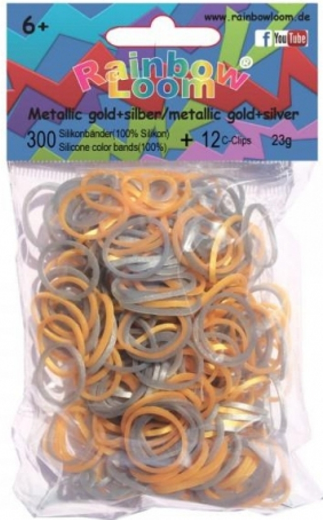 Резинки силиконовые Rainbow loom Серебро Золото В20563/1