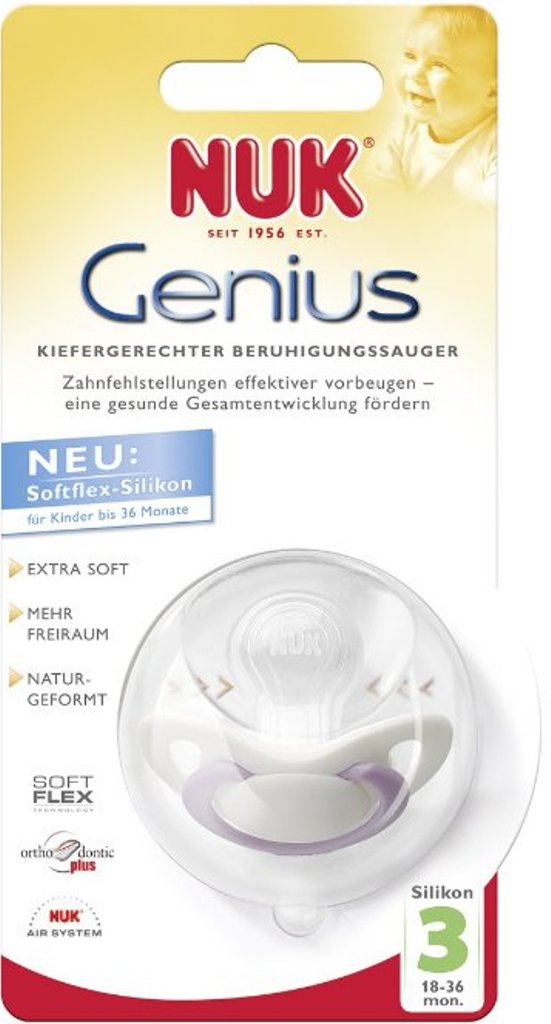 Пустышка Nuk GENIUS силиконовая р. 3 с 18 мес.