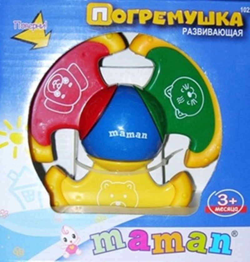 Игрушка-погремушка Maman с подвижными прорезывателями 1022