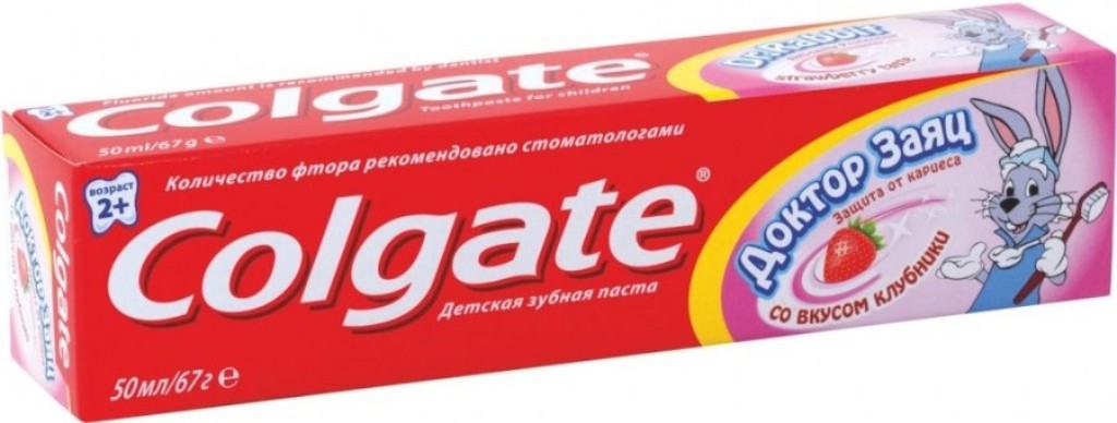 Зубная паста детская Colgate "Доктор Заяц" со вкусом клубники 50 мл
