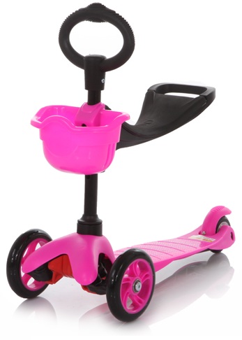 Самокат 21st scooTer 3-х колёсный с сиденьем Maxi Scooter SKL-06B красный