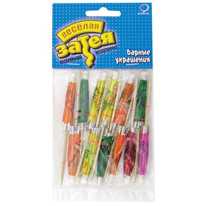 Пика для канапе Весёлая затея Зонтик 10 см 0528