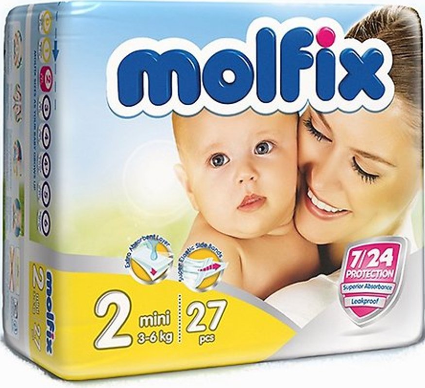 Подгузники Molfix Mini (3-6 кг) 27 шт